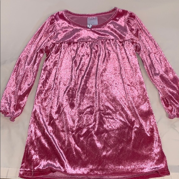 Cat & Jack Other - 4/5 Girl Velour pink Dress fits a smaller size